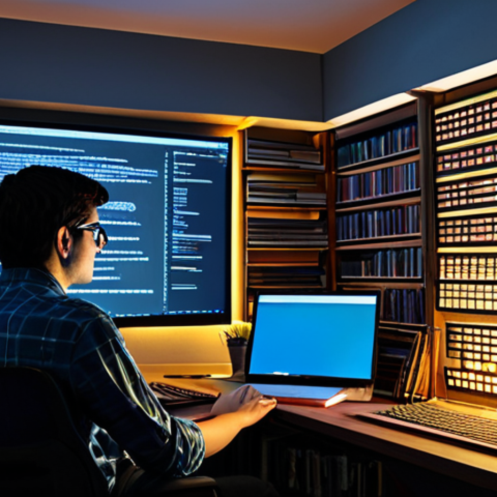 코딩교육지도사 이직 성공 사례 - The Knowledge Seeker**
"A dedicated software developer, fully clothed in modest attire, surrounded ...