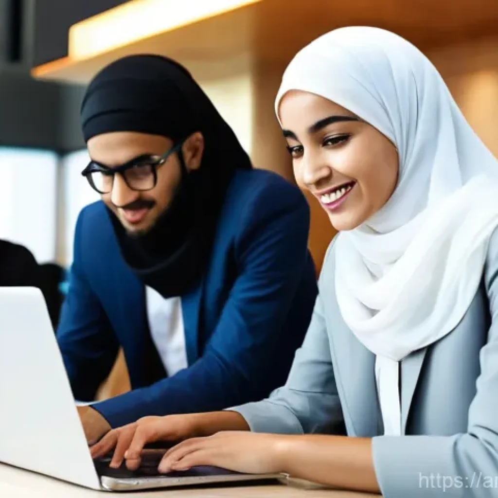 코딩교육지도사와 빅데이터 분석 사례 - **Prompt 1: The Future Builders of Arab Tech**
"A vibrant, eye-level shot of a modern co-working...