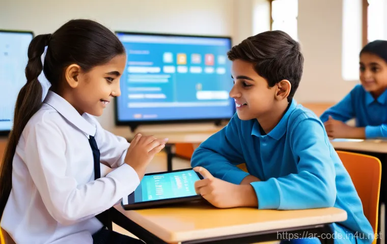 코딩교육지도사와 AI 활용 교육 사례 - **Image Prompt: Personalized AI Learning Journey**
    A vibrant and modern classroom filled with di...