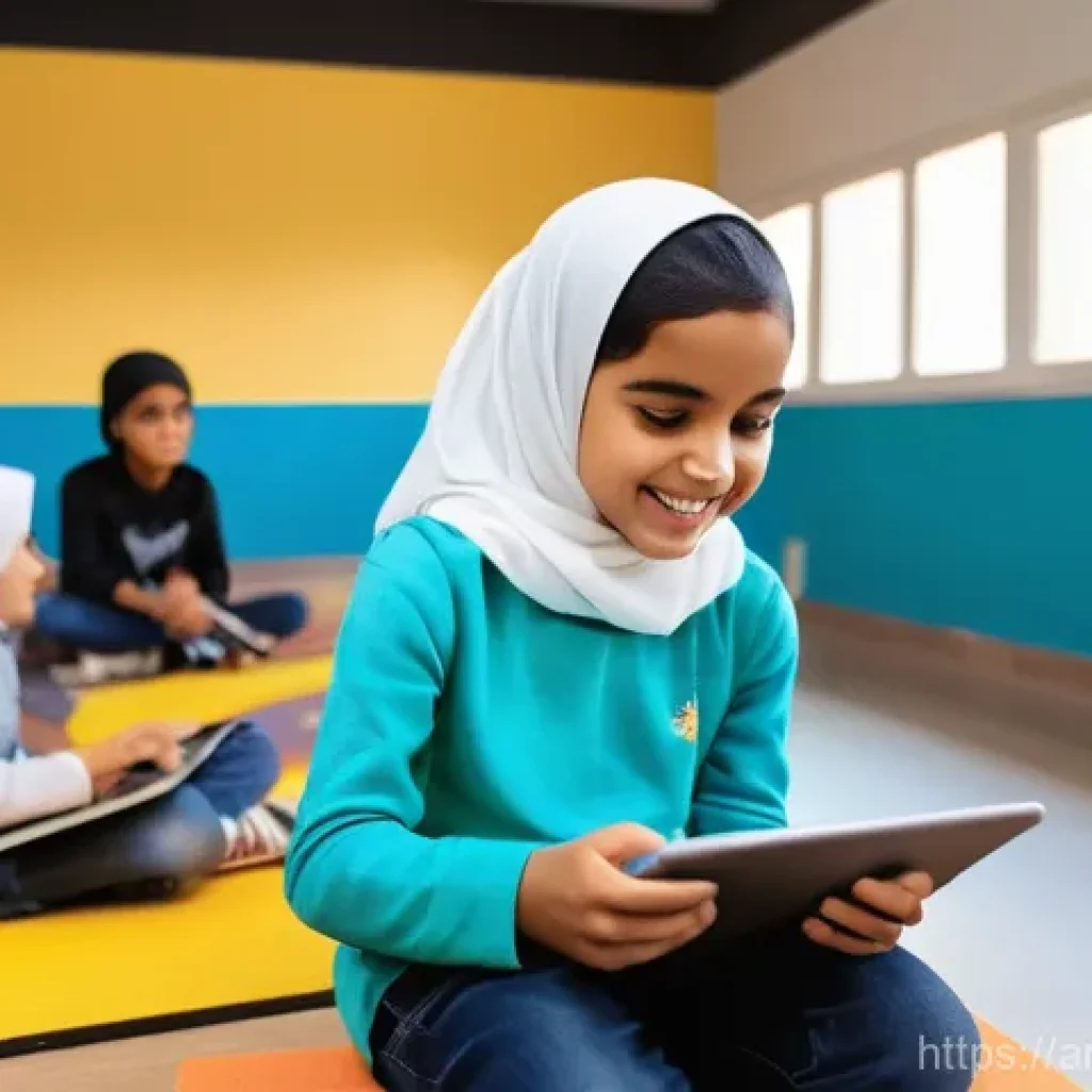 코딩교육지도사 자격증과 미래 직업 변화 - **Prompt:** A group of diverse children, boys and girls aged 8-12, are engrossed in a vibrant coding...