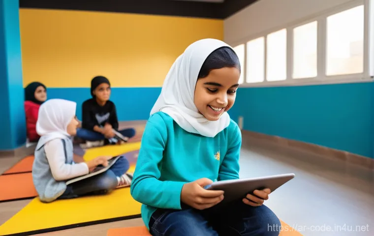 코딩교육지도사 자격증과 미래 직업 변화 - **Prompt:** A group of diverse children, boys and girls aged 8-12, are engrossed in a vibrant coding...