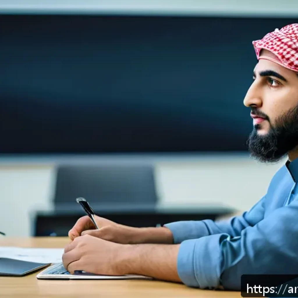 코딩교육지도사와 비즈니스 코딩 교육 - A professional Arab programming instructor in a modern tech classroom, presenting coding concepts on...